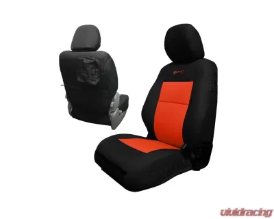 Bartact Black/Orange Tactical Front Seat Covers Pair Toyota Tacoma 2020-2021 - TTAC2020FPBN