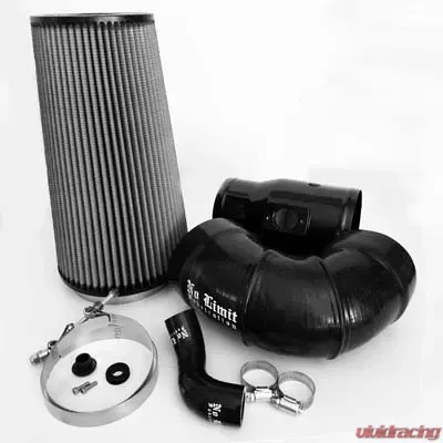 No Limit Fabrication 6.4 Cold Air Intake 2008-2010 Ford Super Duty Power Stroke Black Dry Filter for Mod Turbo 5 Inch Inlet - 64CAIBD5