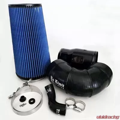 No Limit Fabrication 6.4 Cold Air Intake 2008-2010 Ford Super Duty Power Stroke Black Oiled Filter for Mod Turbo 5.5 Inch Inlet - 64CAIBO5.5