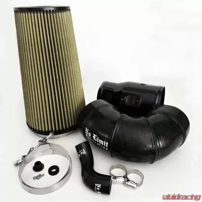 No Limit Fabrication 6.4 Cold Air Intake 2008-2010 Ford Super Duty Power Stroke Black PG7 Filter for Mod Turbo 5.5 Inch Inlet - 64CAIBP5.5