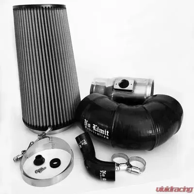 No Limit Fabrication 6.4 Cold Air Intake 2008-2010 Ford Super Duty Power Stroke Polished Dry Filter for Mod Turbo 5 Inch Inlet - 64CAID5