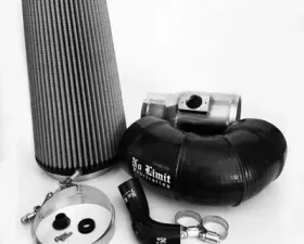 No Limit Fabrication 6.4 Cold Air Intake 2008-2010 Ford Super Duty Power Stroke Polished Dry Filter for Mod Turbo 5.5 Inch Inlet