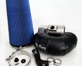 No Limit Fabrication 6.4 Cold Air Intake 2008-2010 Ford Super Duty Power Stroke Polished Oiled Filter for Mod Turbo 5 Inch Inlet