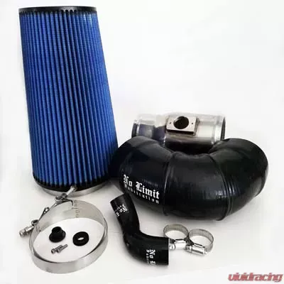 No Limit Fabrication 6.4 Cold Air Intake 2008-2010 Ford Super Duty Power Stroke Polished Oiled Filter for Mod Turbo 5.5 Inch Inlet - 64CAIO5.5