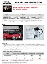 HKS Super SQV4 Blow Off Valve Kit with Return Kit Black Edition GRB/VAB Subaru Impreza | WRX | STI 2008-2021                                     - 71008-KF013VB - Image 3