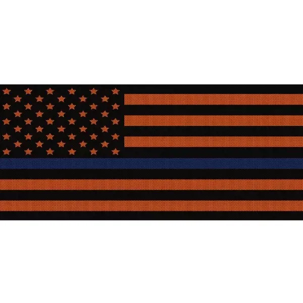 Under The Sun Inserts Black Orange Thin Blue Line Grill Inserts Jeep Wrangler JL | Gladiator 2018+ - INSRT-BLKORGTBL-JL/JT