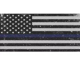 Jeep Wrangler Grill Inserts 07-18 JK Distressed Black And White Thin Blue Line Under The Sun Inserts