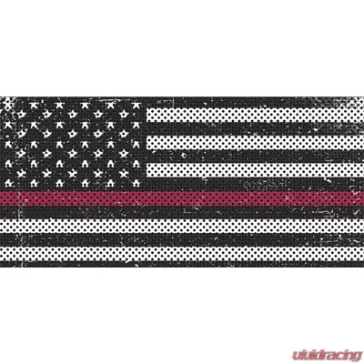Jeep Gladiator Grill Inserts 2020-Present Gladiator Distressed Black And White Thin Red Line Under The Sun Inserts - INSRT-DTRBWTRL-JT