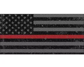 Jeep Wrangler Grill Inserts 07-18 JK Distressed Thin Red Line Under The Sun Inserts