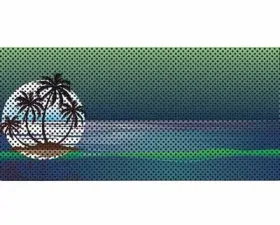 Under The Sun Inserts Endless Summer Blue Green Palm Tree Grill Inserts Jeep Wrangler JK 2007-2018