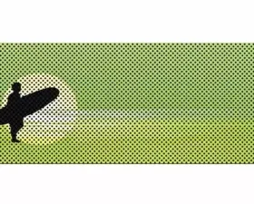 Jeep Wrangler Grill Inserts 07-18 JK Endless Summer Hyper Green Male Surfer Under The Sun Inserts