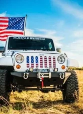 Jeep Wrangler Grill Inserts 07-18 JK Old Glory Under The Sun Inserts                                     - INSRT-OG-JK - Image 2