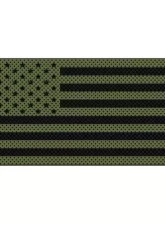Jeep Wrangler Grill Inserts 07-18 JK Olive Drab Old Glory Black Stars And Stripes Under The Sun Inserts                                     - INSRT-OLVDBLKSS-JK - Image 2