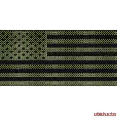 Jeep Wrangler Grill Inserts 07-18 JK Olive Drab Old Glory Black Stars And Stripes Under The Sun Inserts - INSRT-OLVDBLKSS-JK