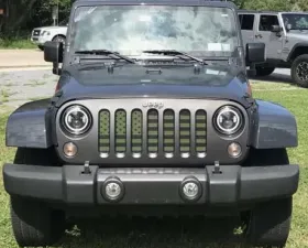 Jeep Wrangler Grill Inserts 07-18 JK Olive Drab Old Glory Black Stars And Stripes Under The Sun Inserts