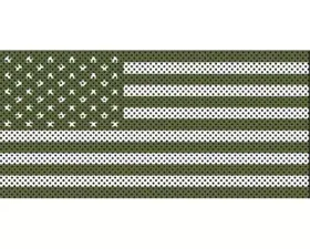 Jeep Wrangler Grill Inserts 07-18 JK Olive Drab Old Glory White Stars And Stripes Under The Sun Inserts