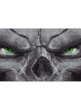 Jeep JK Grille Insert Skull Face Green Eyes Under The Sun Inserts                                     - INSRT-SFGRN-JK - Image 2