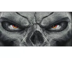 Jeep JL and Gladiator JT Grille Insert Skull Face Orange Eyes Under The Sun Inserts