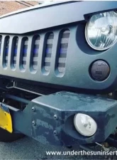 Jeep Wrangler Grill Inserts 07-18 JK Thin Blue Line Under The Sun Inserts                                     - INSRT-TBL-JK - Image 2