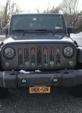 Jeep Wrangler Grill Inserts 07-18 JK Pine Trees Blue Sky Under The Sun Inserts                                     - INSRT-TREEBLU-JK - Image 2