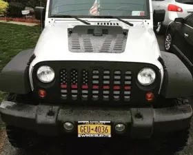 Jeep Wrangler Grill Inserts 07-18 JK Thin Red Line Under The Sun Inserts