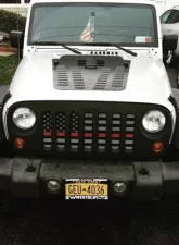 Jeep Wrangler Grill Inserts 07-18 JK Thin Red Line Under The Sun Inserts                                     - INSRT-TRL-JK - Image 2