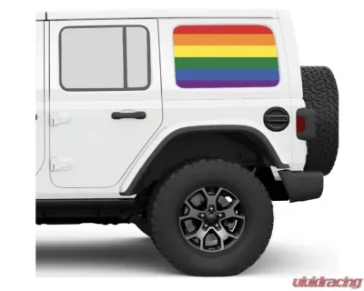 Under The Sun Inserts Show Your Pride Rear Side Windows Printed Vinyl Jeep Wrangler JK | JL Unlimited 2007+ - SIDEWINDCL-LGBT-JKU/JLU