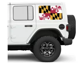 Under The Sun Inserts Maryland Rear Side Windows Printed Vinyl Jeep Wrangler JK | JL Unlimited  2007+