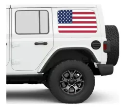 Under The Sun Inserts Old Glory Rear Side Windows Printed Vinyl Jeep Wrangler JK | JL Unlimited  2007+
