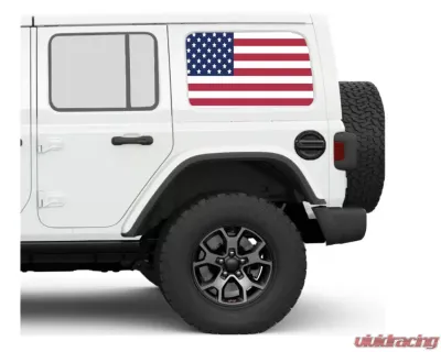 Under The Sun Inserts Old Glory Rear Side Windows Printed Vinyl Jeep Wrangler JK | JL Unlimited 2007+ - SIDEWINDCL-OG-JKU/JLU
