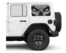 Under The Sun Inserts Skull Face Rear Side Windows Printed Vinyl Jeep Wrangler JK | JL Unlimited  2007+