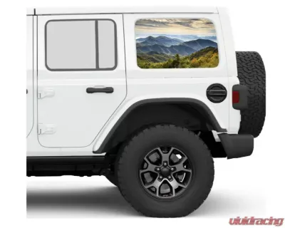 Under The Sun Inserts Smoky MT Rear Side Windows Printed Vinyl Jeep Wrangler JK | JL Unlimited  2007+ - SIDEWINDCL-SMKMT-JKU/JLU