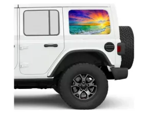 Under The Sun Inserts Sunset Rear Side Windows Printed Vinyl Jeep Wrangler JK | JL Unlimited  2007+