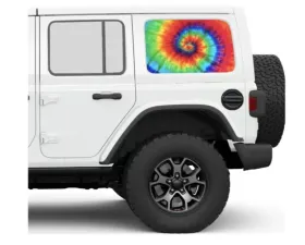 Under The Sun Inserts Trippy Tie Dye Rear Side Windows Printed Vinyl Jeep Wrangler JK | JL Unlimited  2007+