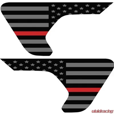 Under The Sun Inserts Jeep Fender Vent Decals 2 Piece Thin Red Line For 18-Pres Wrangler JL/Gladiator - VNTDCL-TRL-JL/JT