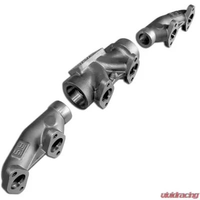 ATS Diesel 1994-98 5.9L Cummins 3-Piece Pulse Flow Exhaust Manifold Kit T-3 Turbo Flange Non Wastegated Ceramic Coated Black - 204-930-2164