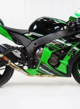 Competition Werkes GP Race Slip On Exhaust Black Center Kawasaki ZX10R 2016-2019                                     - WK1005R-BC - Image 2