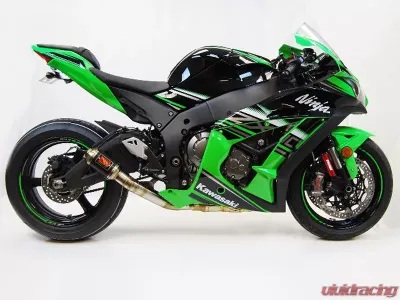 Competition Werkes GP Race Slip On Exhaust Black Center Kawasaki ZX10R 2016-2019 - WK1005R-BC