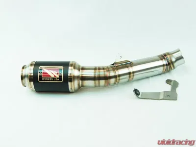 Competition Werkes GP Race Slip On Exhaust Black Center Kawasaki ZX6R 2013-2018 - WK609R-BC