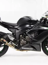 Competition Werkes GP Race Slip On Exhaust Black Center Kawasaki ZX6R 2013-2018                                     - WK609R-BC - Image 2