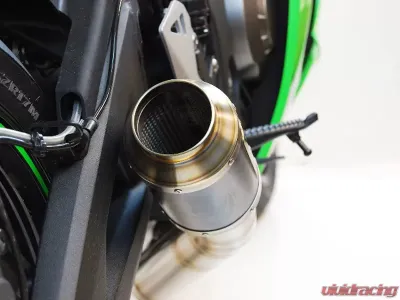 Competition Werkes GP Race Slip On Exhaust Black Center Kawasaki ZX6R 2013-2018 - WK609R-BC