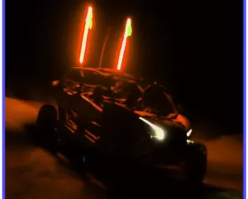 LED Light Whip 1 Foot Orange W/Included Quick Disconnect Pyramid LED Whips