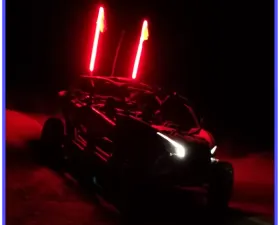 LED Light Whip 1 Foot Red W/Included Quick Disconnect Pyramid LED Whips