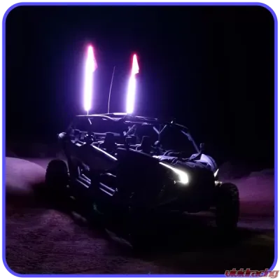 LED Light Whip 1 Foot White W/Included Quick Disconnect Pyramid LED Whips - 1ftwht