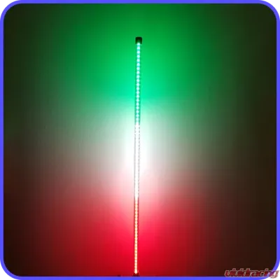 LED Light Whip 3 Foot Red White And Green Baja Series Pyramid LED Whips - 3ftbaja