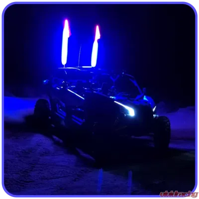 LED Light Whip 3 Foot Blue W/Included Quick Disconnect Pyramid LED Whips - 3ftbl