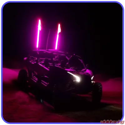 LED Light Whip 3 Foot Pink W/Included Quick Disconnect Pyramid LED Whips - 3ftpi