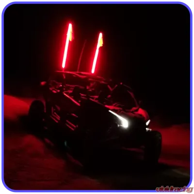 LED Light Whip 4 Foot Red W/Included Quick Disconnect Pyramid LED Whips - 4ftred