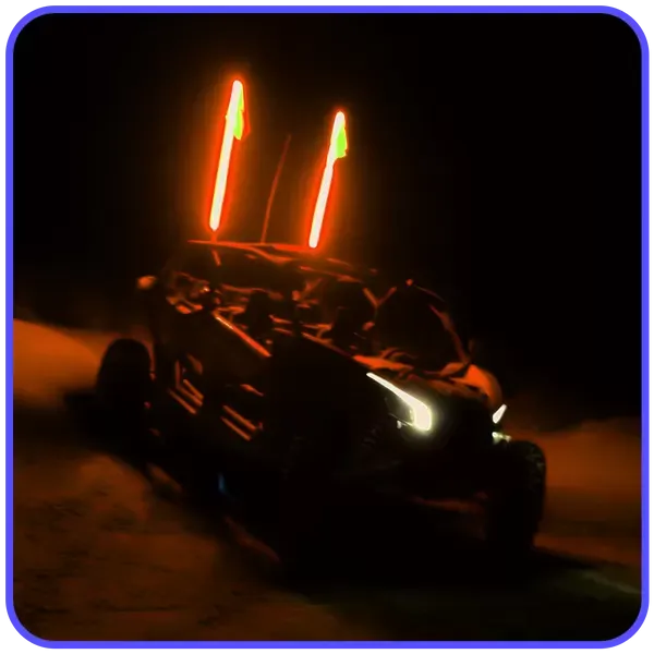 LED Light Whip 6 Foot Orange W/Included Quick Disconnect Pyramid LED Whips - 6ftor