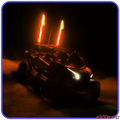 LED Light Whip 6 Foot Orange W/Included Quick Disconnect Pyramid LED Whips - 6ftor